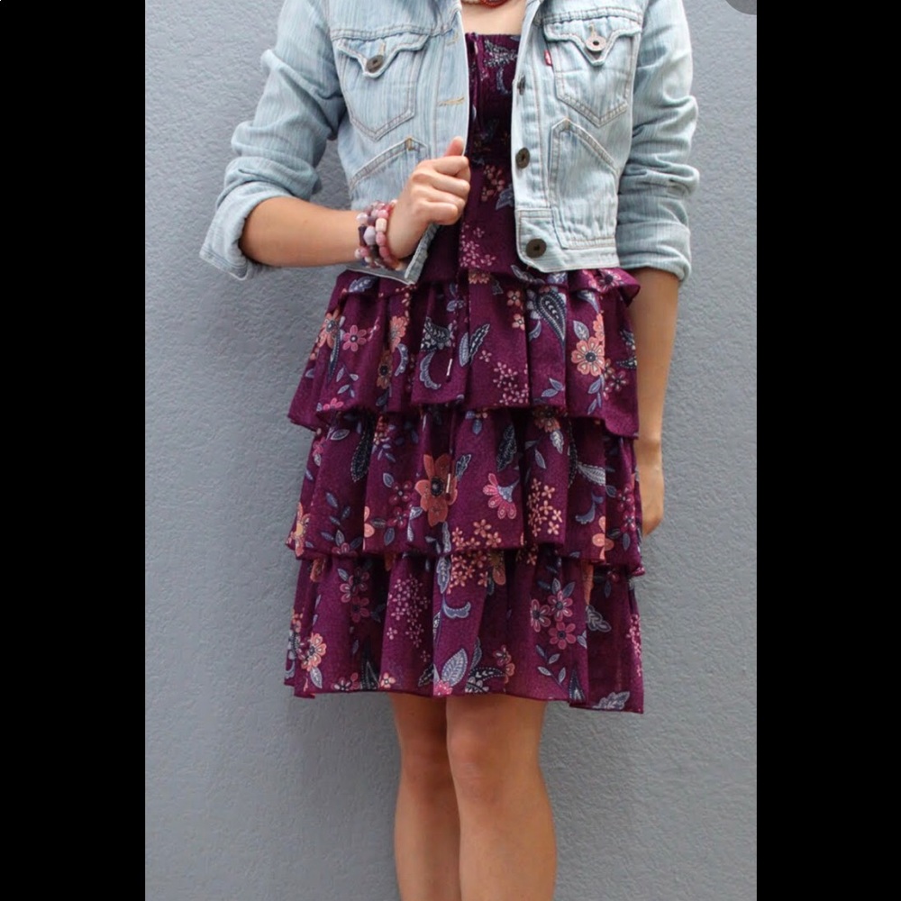 American Eagle Purple Tiered Dress